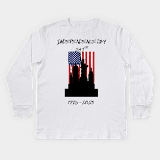 Independence Day, USA  4July, 1776-2023, 247th Kids Long Sleeve T-Shirt